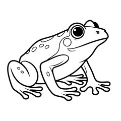 A frog illustration vector style coloring page 
