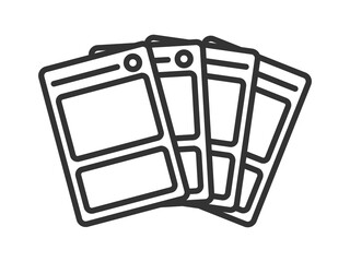 トレーディングカードの、手札のアイコン（線画）のイラスト