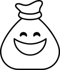 Santa's Sack with a Creepy Smiling Face Graphic