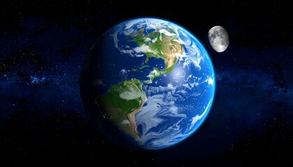 Obraz premium Earth and moon in space (1)