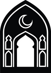 Ornate Archway of a Mosque Entrance Illustration