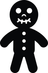 Zombie Gingerbread Man Simple Vector Graphic