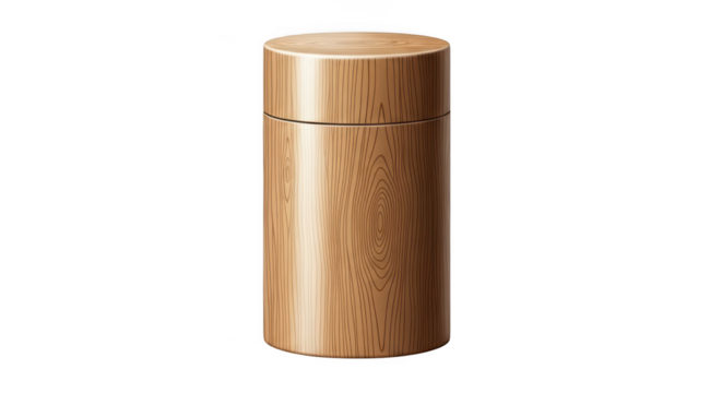 Wooden toothpick holder isolated on transparent background