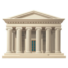 Fototapeta premium Elegant Neoclassical Bank Building Facade with Majestic Columns