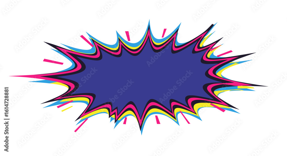 Poster vibrant comic explosion with retro color layers and sharp edges