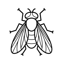 A fly illustration vector style coloring page 