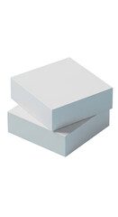 Two white boxes stacked on a plain background isolated on transparent background