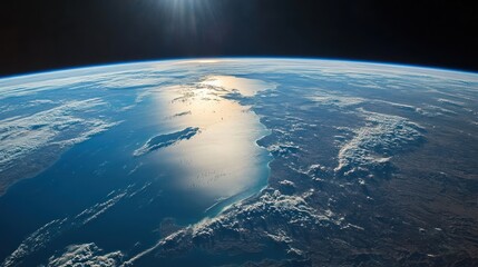 Breathtaking view of Earth from space revealing oceans and land formations
