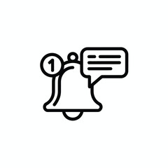 Notification Bell with Message Bubble and Number One Icon