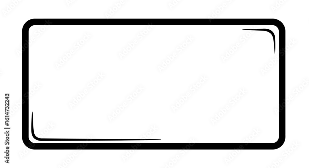 Poster black rectangular frame with rounded corners and double line detail