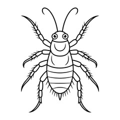 A louse illustration vector style coloring page 