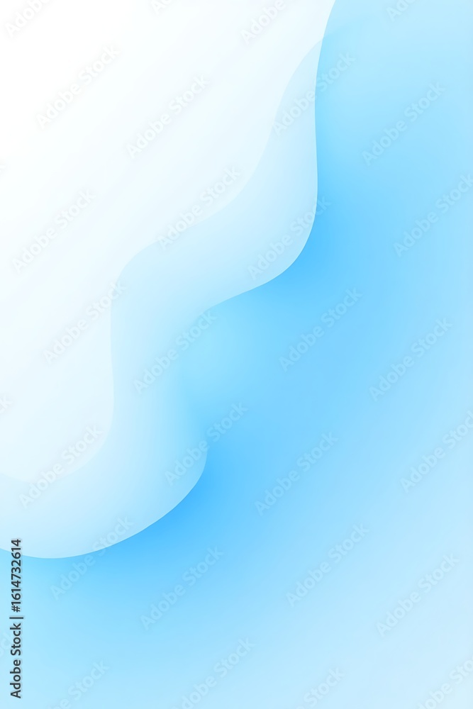Poster abstract soft blue and white gradient background with gentle curves