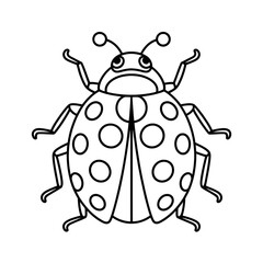 A ladybug illustration vector style coloring page 
