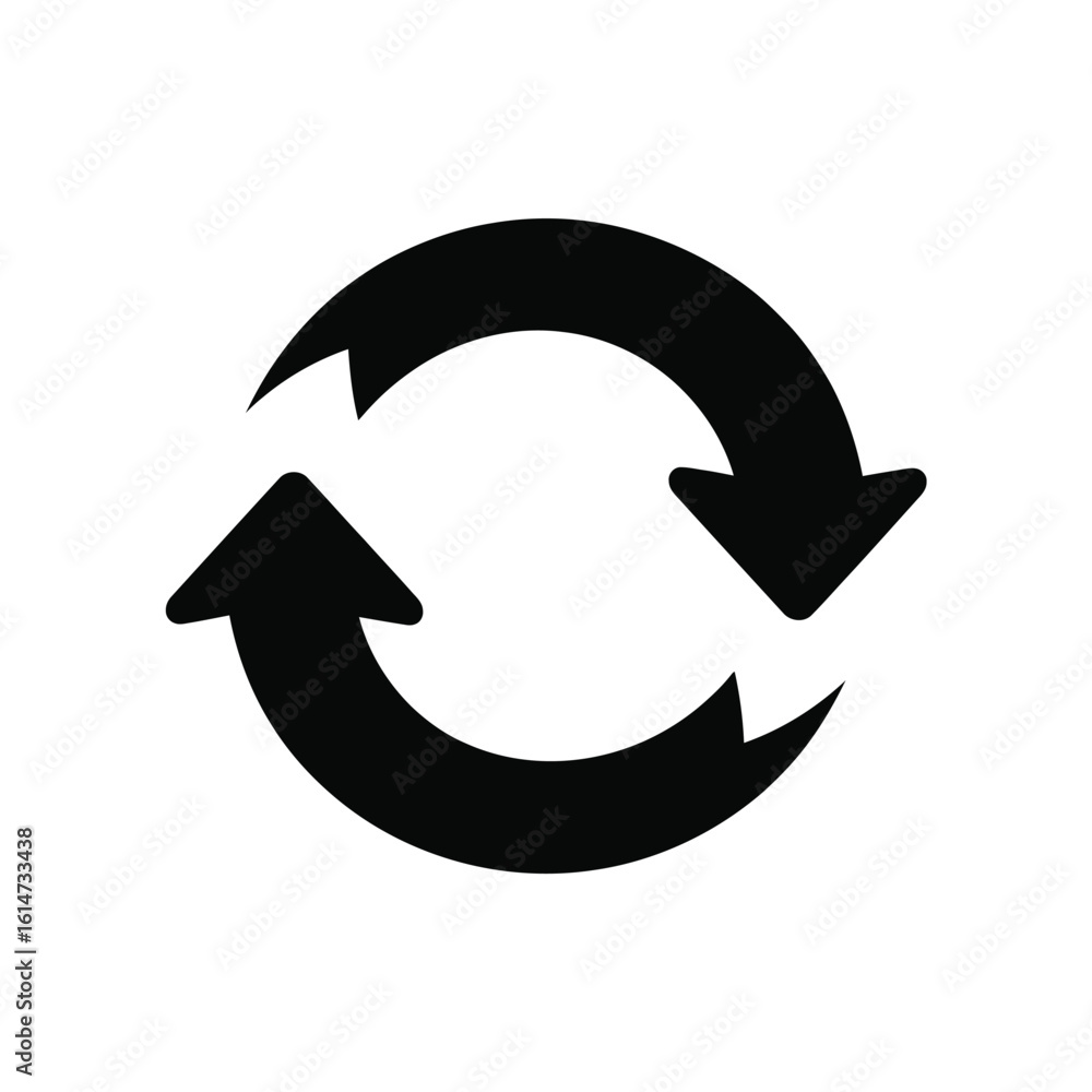 Poster circular arrows symbolizing refresh reload recycle or repeat process