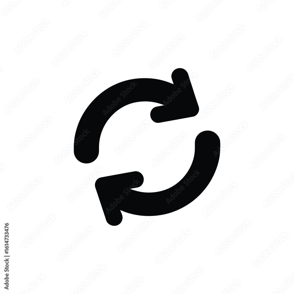 Poster black circular arrows icon refresh reload repeat update symbol