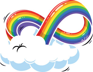 Rainbow Emerging from a Dreamy Cloud Whimsical and Colorful Graphic Illustration Style Perfect for Children's Designs