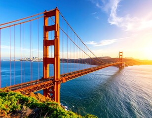 Obraz premium Golden Gate Bridge at sunset (2)