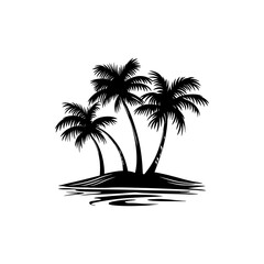 Obraz premium Coconut Palm Tree Vector Illustration – Summer Beach Island .