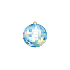 Fototapeta premium Shiny silver disco ball with shiny reflective glass discs, perfect for parties, clubs on a white background