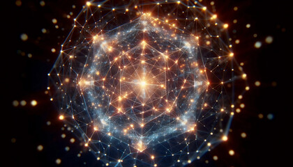 A blockchain network visualization, Ai generated image