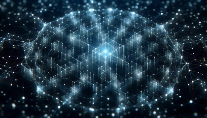 A blockchain network visualization, Ai generated image