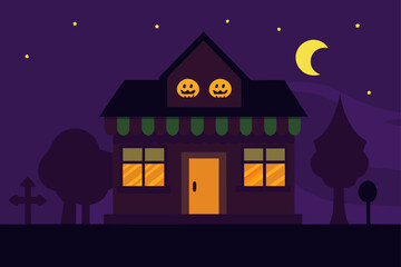 abandoned halloween shop night flickering