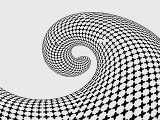 Abstract Geometric Wave Pattern in Black and White Illusion Optical Art Design for Background and Wallpaper