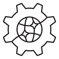 Artificial intelligence world data icon, future technology for automation, assistance, prediction, suggestion, data processing deep learning and training.
