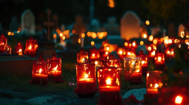 Illuminated Cemetery: A solemn yet radiant tribute to the memory of loved ones