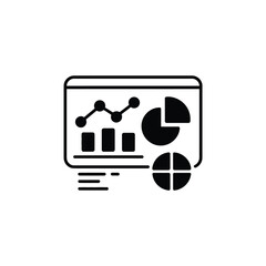 Business analytics dashboard with charts and graphs on computer screen