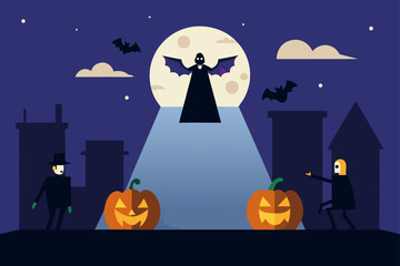 halloween costume contest moonlit rooftop