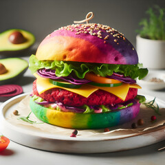 Rainbow Vegan Burger