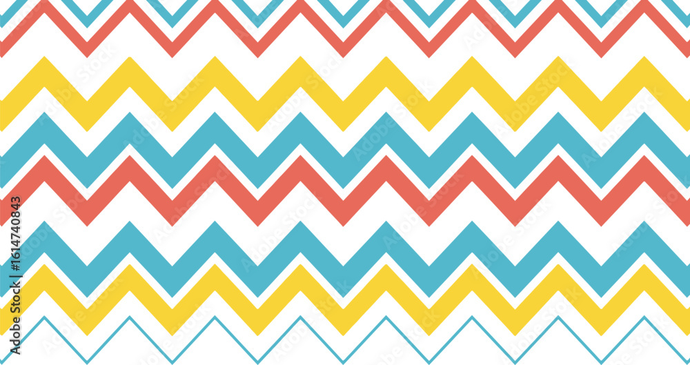 Poster chevron pattern background vector design with colorful zig zag stripes for modern art print