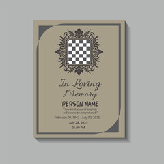 In Loving Memory Card with text