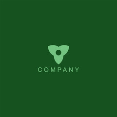 flower logo design with dark forest green background, suitable for finance, 
