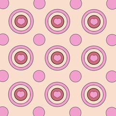 Sweet Heart Circles – Pastel Seamless Pattern