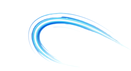 PNG curved motion streak with blue trail and glowing line across the dark road, as the laser beam breaks into light and a bright tail forms the main moving line PNG.