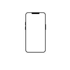 Smartphone with a blank screen on a white background. Smartphone mockup closeup isolated on white background