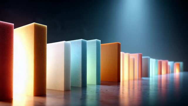 Colorful Bar Chart Shows Data Growth Trend