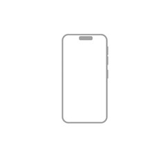 Smartphone with a blank screen on a white background. Smartphone mockup closeup isolated on white background.