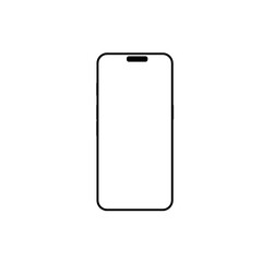 Smartphone with a blank screen on a white background. Smartphone mockup closeup isolated on white background.
