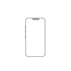 Smartphone with a blank screen on a white background. Smartphone mockup closeup isolated on white background.