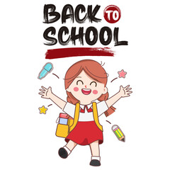 Cheerful Back to School Child Icon – Fun Education Symbol for Kids, Learning, and Academic Season