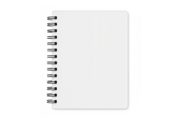 Blank notepad with spiral binder isolated on transparent background