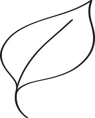 Minimalist Leaf Illustration Simple Botanical Art for Print Stationary Logo Design Nature Inspired Single Leaf Clipart Drawing