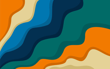 abstract colorful waves with layered design