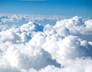 Fluffy cloudscape, high altitude view
