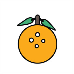 ORANGE FRUIT VECTOR ICON LINE TEMPLATE
