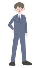 Young Businessman in Blue Suit – Standing with Hand on Hip-2