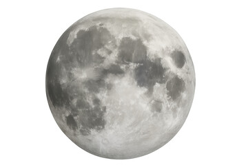 Full moon with visible craters filling the frame on a transparent background